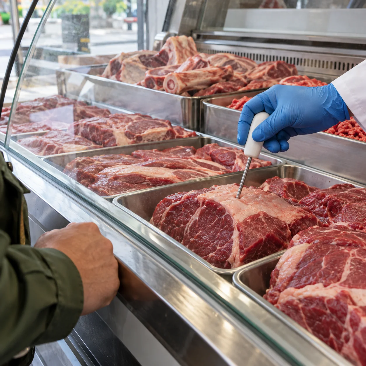 Inspección de expendios de carne con Policía e ICA