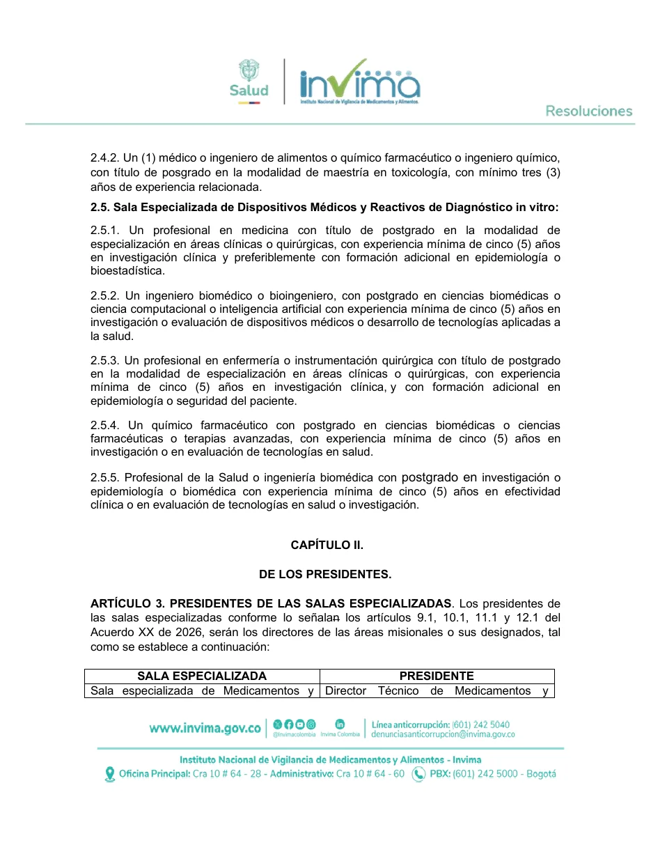 Página 5 del documento oficial publicado por INVIMA