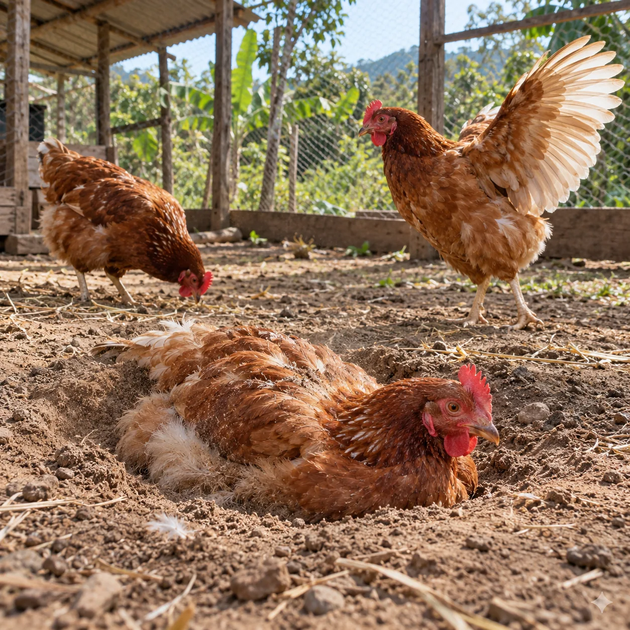 El espacio permite a las gallinas moverse y expresar comportamientos naturales.