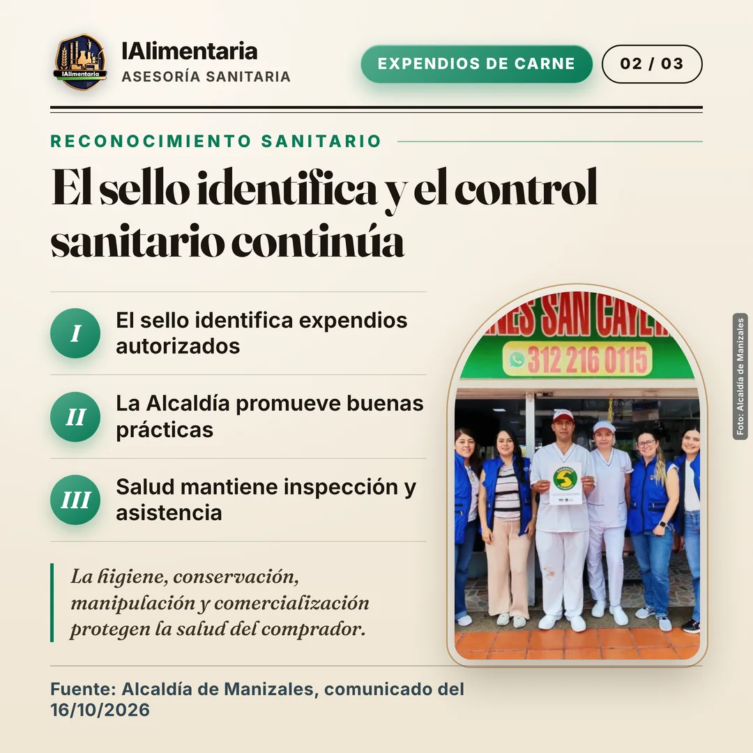 El sello identifica y el control sanitario continúa. La higiene, conservación, manipulación y comercialización protegen la salud del comprador.