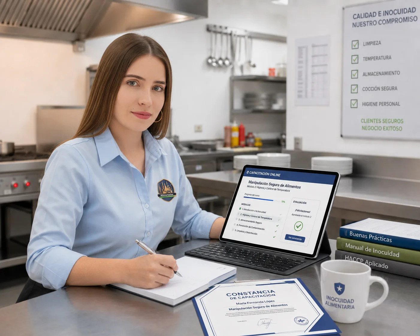Capacitación online en manipulación de alimentos con soporte documental para restaurante